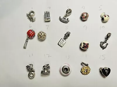 $37 • Buy $37 Each Sale Pandora Genius Charms S925 Sterling Sliver Gold Clasp Buy5 Free Br