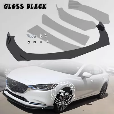 Gloss Black Front Bumper Lip Spoiler Splitter Panel For Mazda Mazda3 Mazda6 RD • $41.95