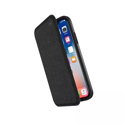 $45.95 • Buy Speck Presidio FOLIO Wallet Case For IPHONE XS 5.8'' – BLACK Free Tempere  Glass