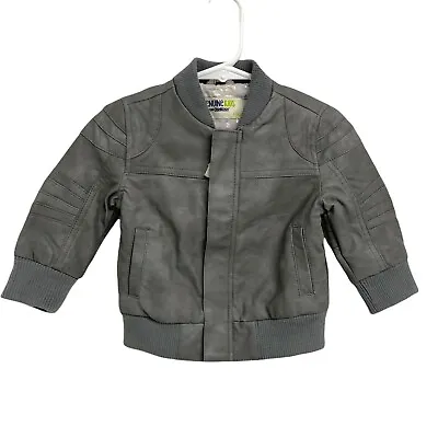 £30.40 • Buy Genuine Kids From Oshkosh Toddlers Boys Faux Leather Jacket Gray Size 12 Months