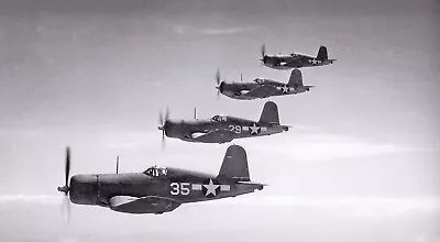 WW2 WWII  Photo F4U Corsair Black Sheep VMF-214 Munda 1943 World War Two / 5466 • $6.49