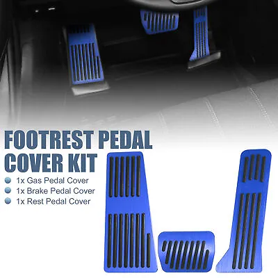 3 Pcs Car Brake Gas Accelerator And Rest Pedal Kit For Mazda 2 3 6 Blue • $19.49