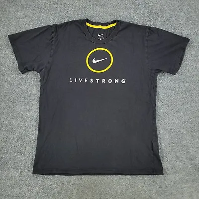 Nike Shirt Mens Medium Black LiveStrong Graphic Tee Short Sleeve Logo Hang Tag • $9.59
