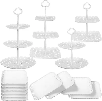 14 Pieces Tiered Cupcake Stand Set Gold 2-Tier 3-Tier Serving Stand Tower Tray W • $59.99