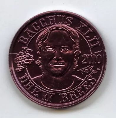 New Orleans Saints King Bacchus Drew Brees Mardi Gras Doubloon Coin Medal Token • $26.68