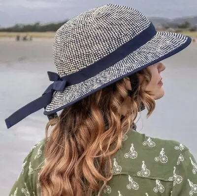 Yakkay Bike Helmet ‘Smart 2’ Black XL & Bike Pretty Shibori Blue Straw Hat Cover • $219