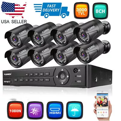 1080P 2.0MP AHD 8CH DVR Security Camera System Outdoor Home CCTV Kit • $237.49