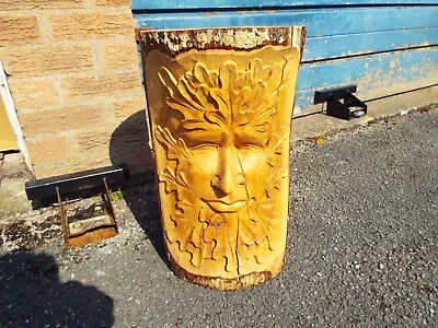 £50 • Buy Green Man Carved Tree Stump. Table. Garden Ornament. Table. Garden Room Table