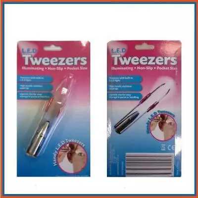 Hand Tweezers With LED Light - Perfect For Models Hobby Jewellery Design Repair  • £2