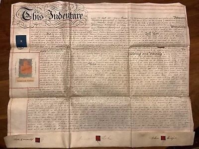 Antique Vellum Manuscript Document 1858 Notting Hill London 19 Pembridge Gardens • $75