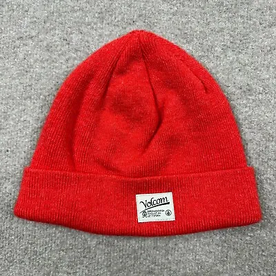 Volcom Beanie Skull Cap Bonnet Lightweight Streetwear Adults Casual Red Orange • $10.36