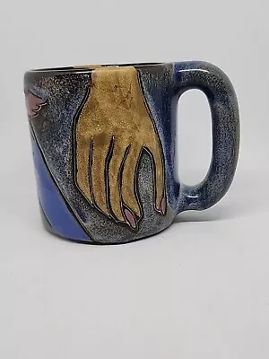 MARA Mexico Heavy Pottery Mug With Hands & Birds • $18