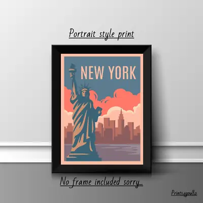 £3.50 • Buy New York Retro A4 Print Poster Picture Wall Art Home Decor Unframed Gift New  