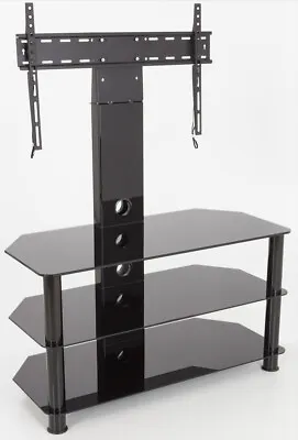 AVF Universal Black Glass And Black Legs Cantilever TV Stand For Up To 55  TVs • £145