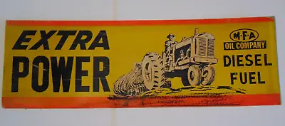 1950s RARE OLD VINTAGE MFA OIL SIGN TRACTOR FARM ADVERTISING SIGN DIESEL FUEL MO • $199.99