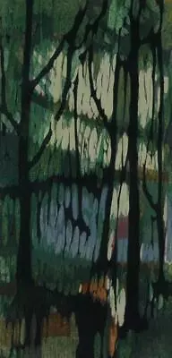 Vintage Modernist Watercolor Of A Forest Landscape - Unsigned • $99