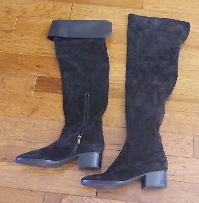 Via Spiga Black Suede Over Knee Boots Size 85  • $130