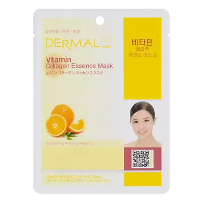 Dermal Korea Collagen Essence Facial Mask Sheet - Vitamin (12 Pack) • $9.99