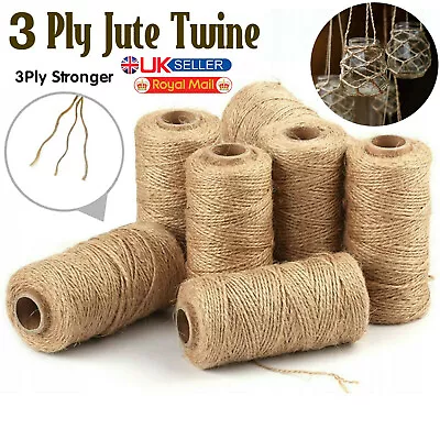 £3.35 • Buy 3 Ply Jute Natural Brown Shabby Rustic Twine String Burlap Shank Craft 100 -250M