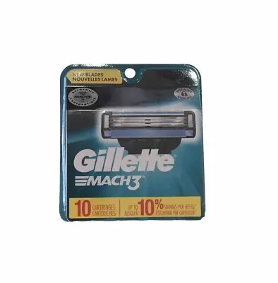Gillette Mach3 Mach 3 Refill Razor Blades Pack Of 10 New Sealed Free Shipping  • $15.97