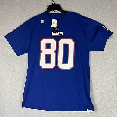 NWT  New York Giants Victor Cruz #80 Blue 100% Short Sleeves Cotton T-Shirt L • $13.49