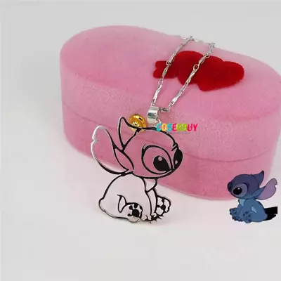 Lilo & Stitch Cartoon Kawaii Necklace Pendant Jewelry Children Clavicular Chain • $8.99