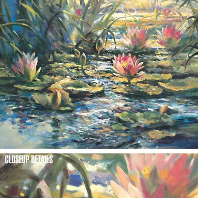 40W X30H  SUMMER SHADOWS By BRENT HEIGHTON - LILY POND MONET - CHOICES Of CANVAS • $368.72