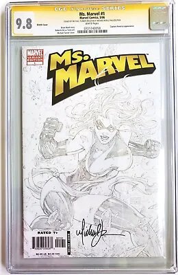 Ms Marvel #1 Michael Turner Sketch Variant Signed - Cgc Signature Series Ss 9.8 • $499.95