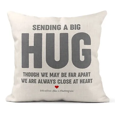 PERSONALISED Pillow Cushion Valentine Name Gift Think Distant Custom Sending Hug • £13.99