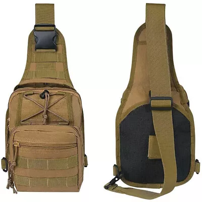 Mens Tactical Shoulder Bag Messenger Sling Chest Pack Military Molle Backpack • £9.99