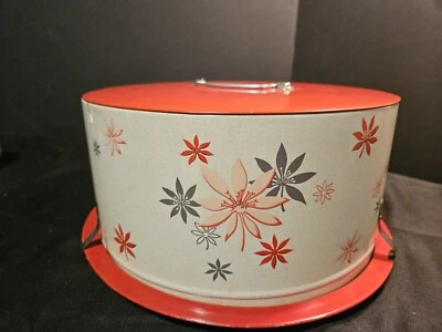 $27 • Buy Vintage Tin Metal Cake & Pie Carrier Tote Saver Cover