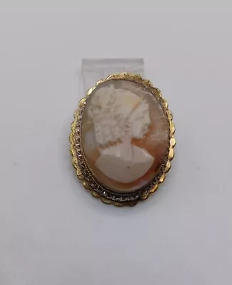 Vintage 800 Silver Cameo Brooch Pendant Happy Mother's Day! • $14.99