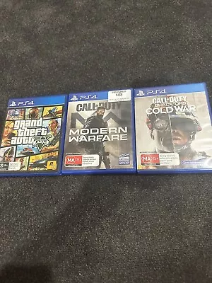 PS4 Games Call Of Duty Modern Warfare Cold War GTA V • $35