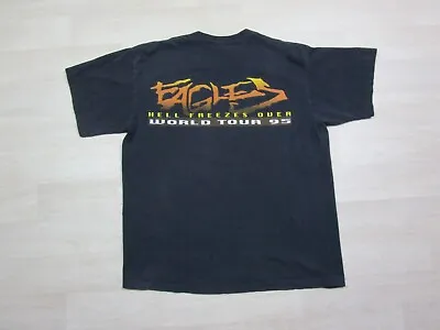 Vintage 90s Eagles Band Hell Freezes Over 1995 World Tour (XL) T Shirt Softee • $43.98