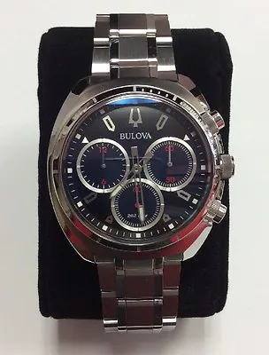 BULOVA Men's CURV Two-Tone Stainless Steel Blue Dial Chronograph WATCH 96A185 • $524.25