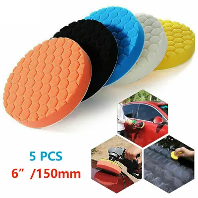 5x Car Polisher 6 Inch Sponge Polishing Waxing Buffing Pads Kit Set Compound • £8.29