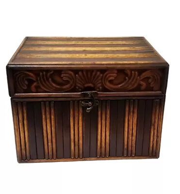 Vintage Wooden Treasure Chest Storage Medium Trunk Organizer Box  • $59.95