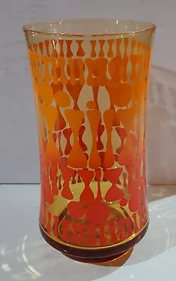 Vintage 60's Glass With Orange Design • $1