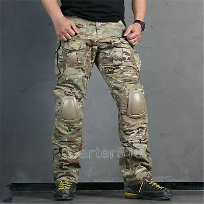 Men's Tactical Camouflage Pads With Knee Emerson Camp Hiking Trousers Pants • $37.94