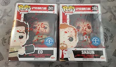 £99.99 • Buy Funko Pop Vinyl SHAUN 240 & ED 241 Bloody Exclusive Shaun Of The Dead + Protecor