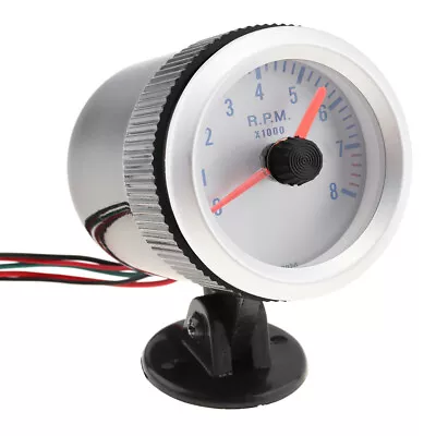 8000 RPM Tachometer Gauge 52mm With Holder Cup For 4 6 And 8 Cylinder Engines • $16.91