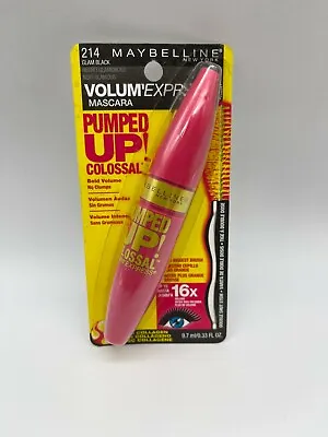 Maybelline Colossal Volume Express Pumped Up Mascara 214 GLAM BLACK  Washable • $7.88