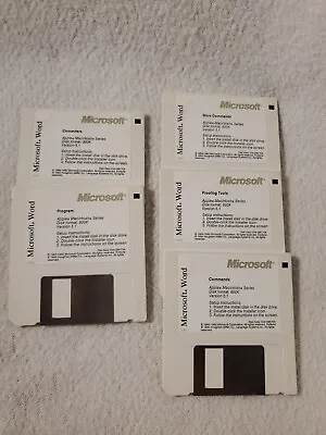 Vtg 1992 Microsoft Word Version 5.1 Apple Macintosh - 3.5  800K Floppy Diskettes • $29.95