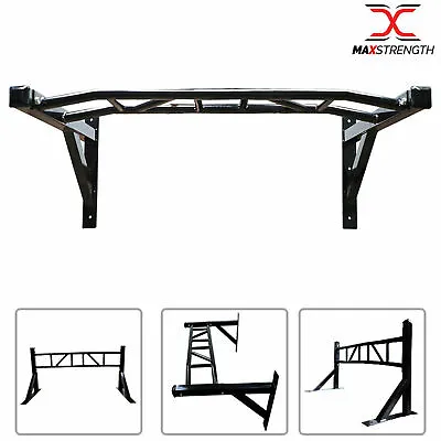 Fitness Multi Grip Wall Mounted Pull Chin Up Bar Home Gym Exercise Workout Black • £54.85