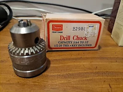 Vintage Sears Craftsman Jacobs 5/64  1/2  Drill Chuck 9-2980 -FAST FREE SHIPPING • $7.99