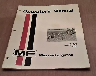 Massey Ferguson 880 Moldboard Plow Operators Manual • $10