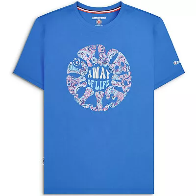 Lambretta Mens Paisley Roundel Short Sleeve Crew Neck Cotton T-Shirt Top Tee • £14.95