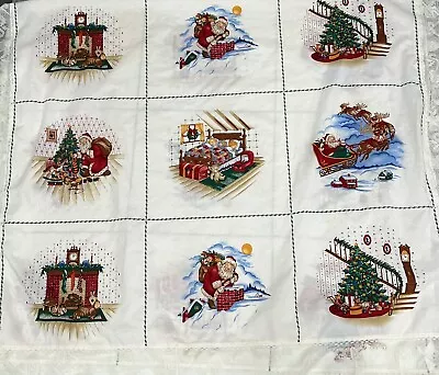 $125 • Buy Vtg  Christmas Tablecloth Twas The Night Before Christmas ? Grandmas Attic 78x44