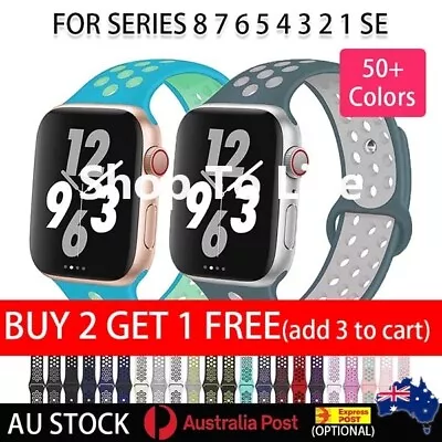 $6.99 • Buy Silicone Sport Band For Apple Watch IWatch Strap Series 8/7/6/5/4 38 40 41 44 45