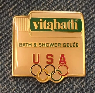 Olympic Sponsor Pin ~ Undated~Sponsor Vitabath Gelee~Bath & Shower~USA 5 Rings • $4